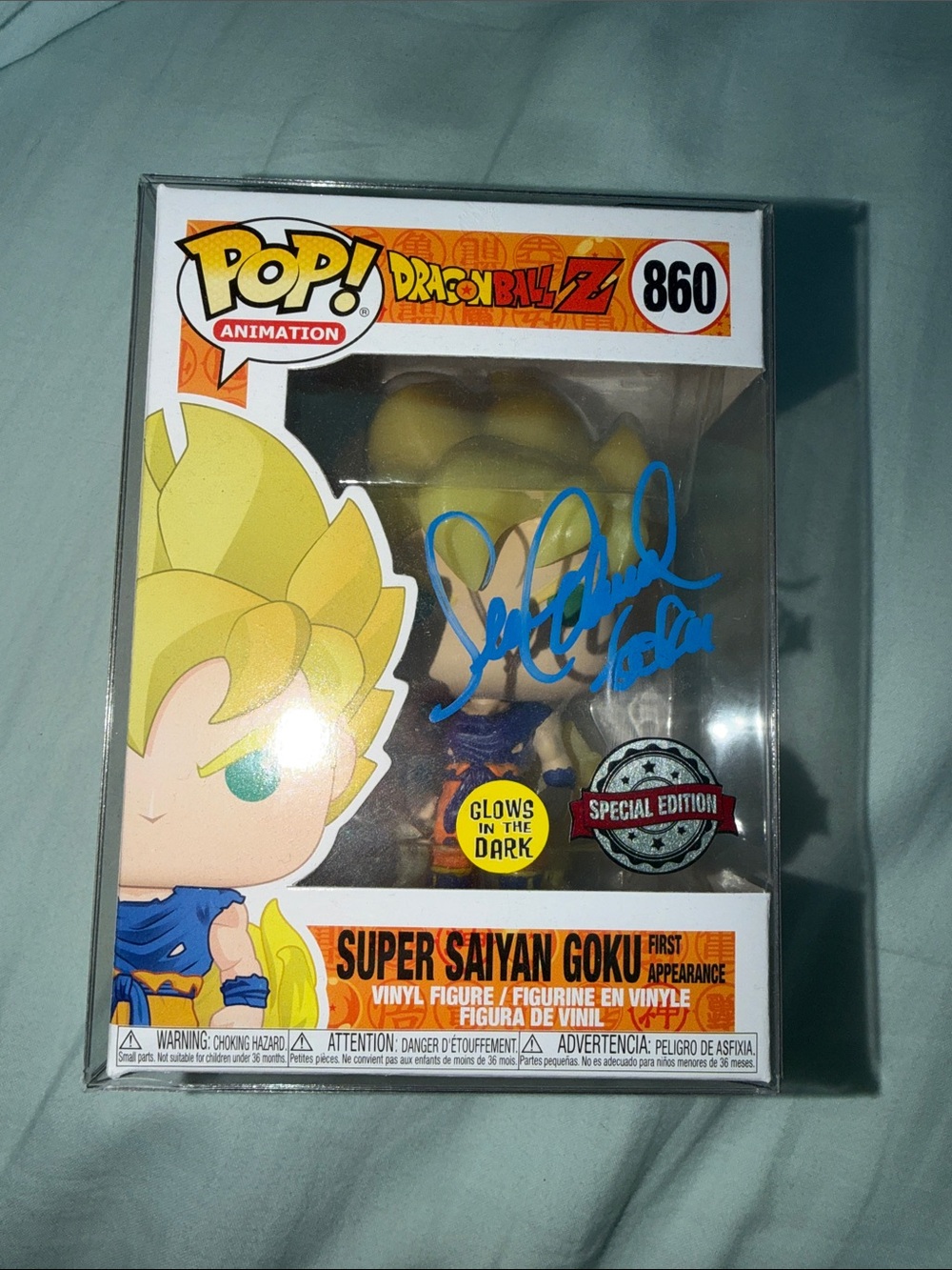 Funko Super Saiyan Goku Pop! – Yellow Hair, Blue Outfit (Signed)